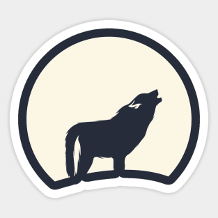 Moonlight Howling Wolf Sticker